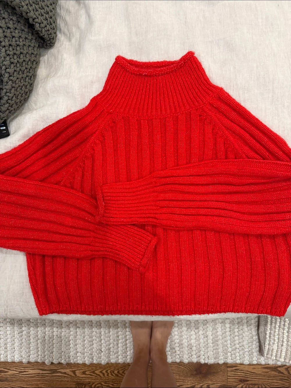 Urban outfitters BDG Red Ribbed Mock Neck Women's Sweater